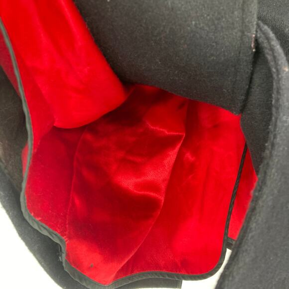 Vintage Land’s End Wool Red Lined Black Peacoat Made in USA Men’s - Picture 9 of 14